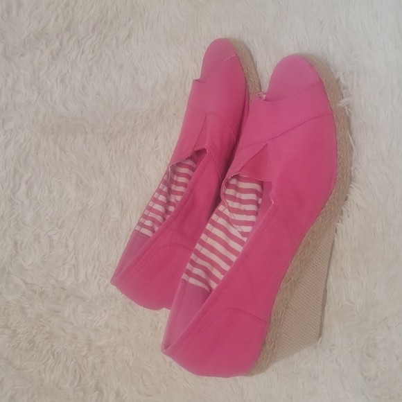 Bongo Pink Open Toe Wedges Size 9 - Picture 4 of 8